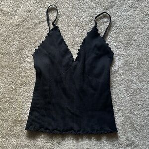 Free people ruffled ribbed tank